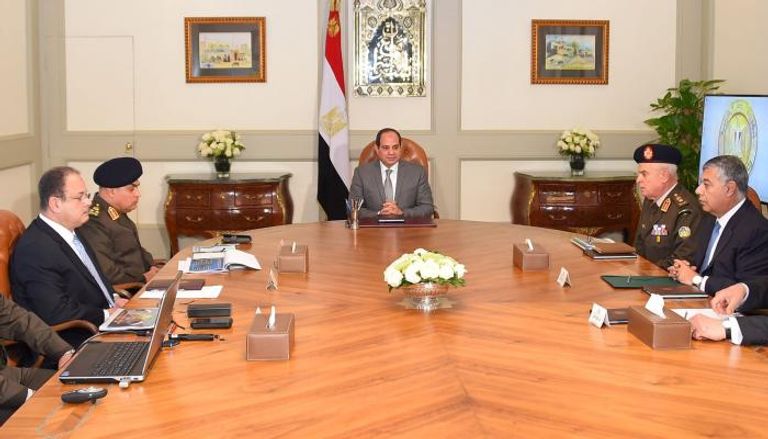 اجتماع الرئيس المصري عبدالفتاح السيسي بقيادات الأمن في بلاده
