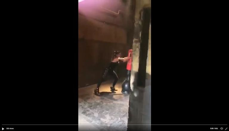 لقطة من الفيديو الذي نشرته هيفاء وهبي جمهور هيفاء وهبي ينتظر توتة