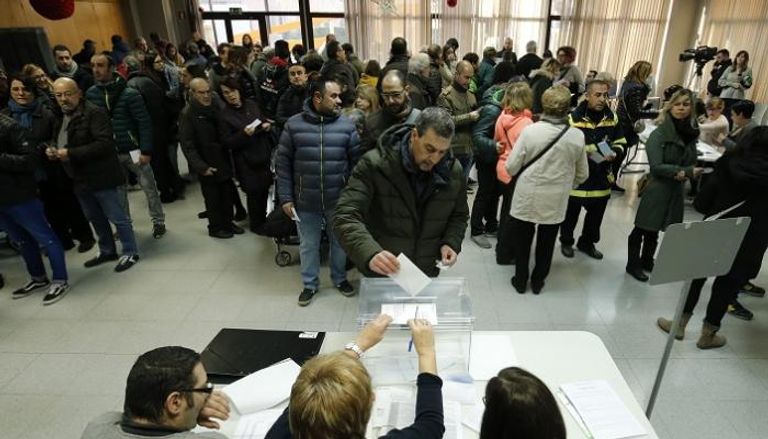 جانب من الانتخابات البرلمانية في إقليم كتالونيا