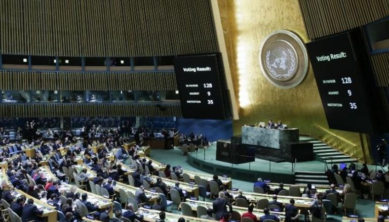 جلسة التصويت في الأمم المتحدة