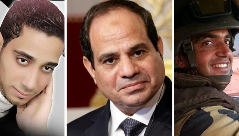 الرئيس المصري عبد الفتاح السيسي وشهداء القوات المسلحة 