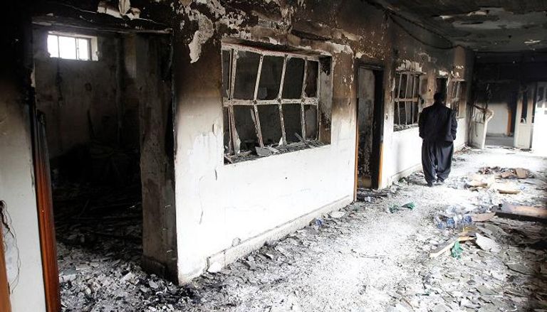 آثار أعمال العنف في كردستان العراق برلمان كردستان - أرشيفية