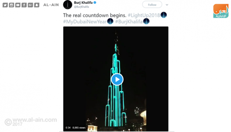 برج خليفة يغازل جينيس بأضواء العام الجديد