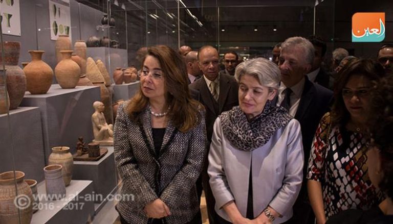 إيرينا بوكوفا خلال افتتاح المرحلة الأولى من ترميم متحف الحضارة المصرية