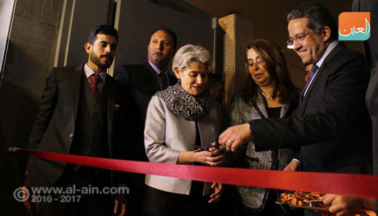 إيرينا بوكوفا خلال افتتاح المرحلة الأولى من ترميم متحف الحضارة المصرية