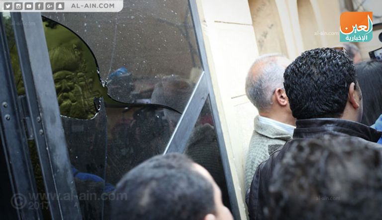 جانب من آثار الهجوم الإرهابي على كنيسة مارمينا إحباط تفجير كنيسة جنوب القاهرة