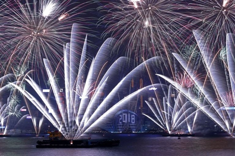 عرص ألعاب نارية في هونج كونج