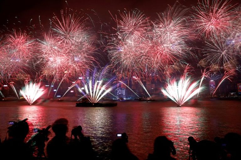 عرص ألعاب نارية في هونج كونج