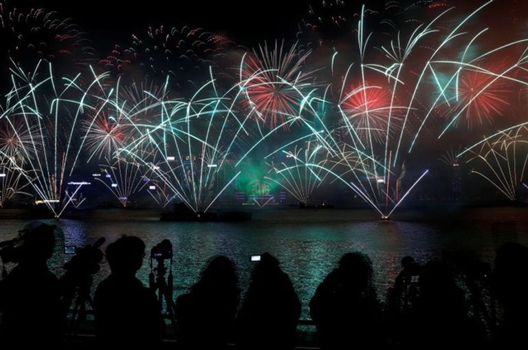 عرص ألعاب نارية في هونج كونج