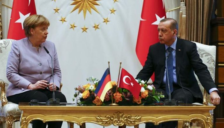 جانب من لقاء ميركل وأردوغان بأنقرة