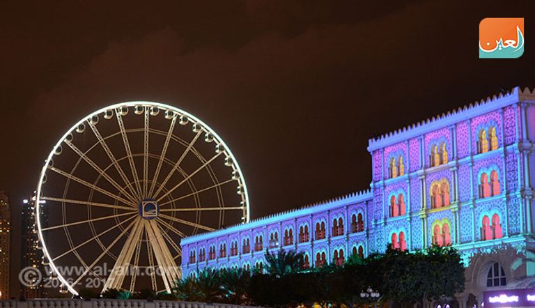 المهرجان عكس بألوانه مهارة المعمار ودقة الزخرف