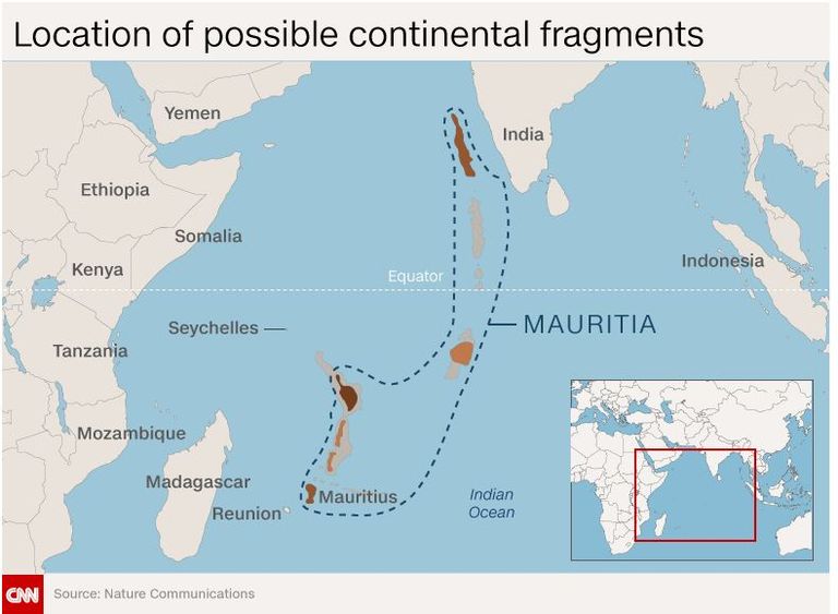 القارة انقسمت لتشكل عدة أماكن