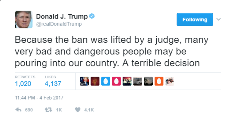 دونالد ترامب والقاضي الذي ألغى قرار حظر السفر