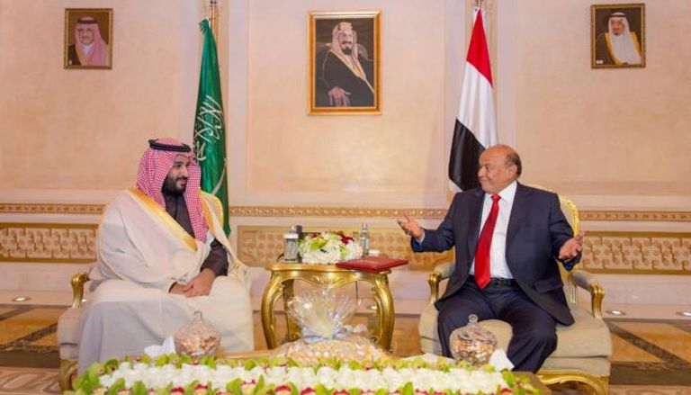 لقاء الرئيس اليمني ومحمد بن سلمان