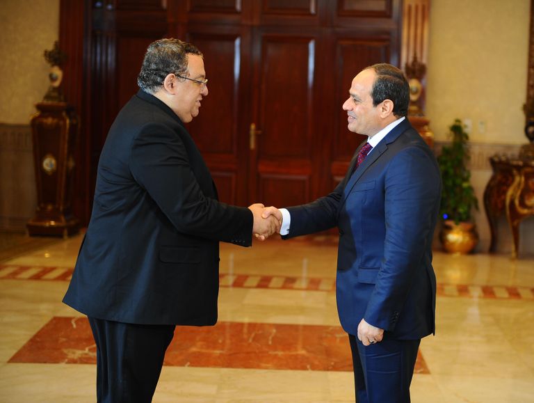 السيسي مع لاعبي المنتخب المصري