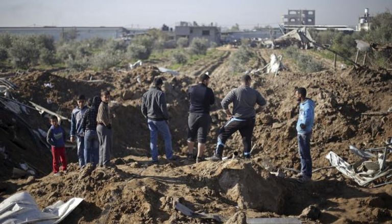 آثار الغارات على قطاع غزة