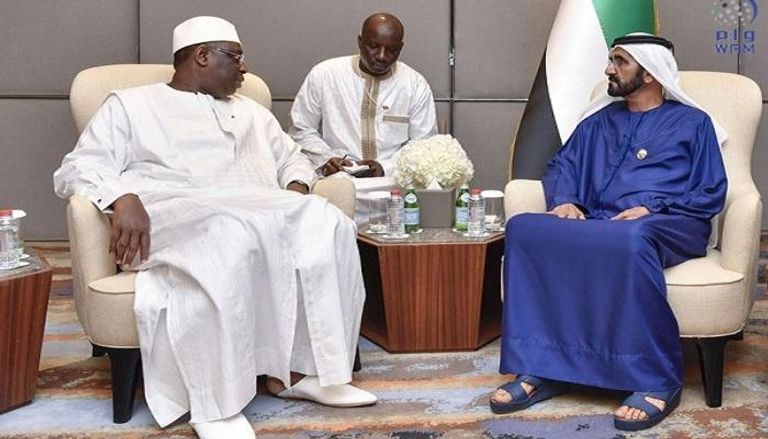 الشيخ محمد بن راشد برفقة رئيس السنغال