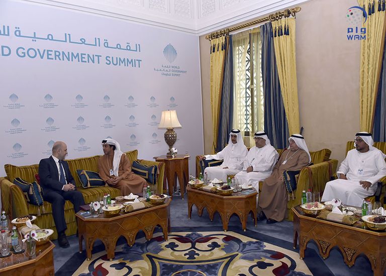 الشيخ منصور بن زايد آل نهيان برفقة نائب رئيس الوزراء اللبناني