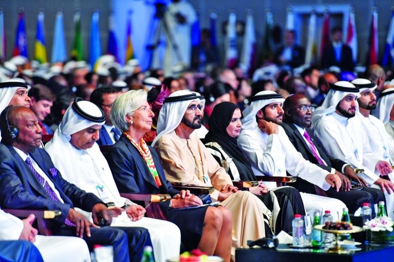 الدكتورة كريستين لاغارد خلال مشاركتها في القمة الحكومية