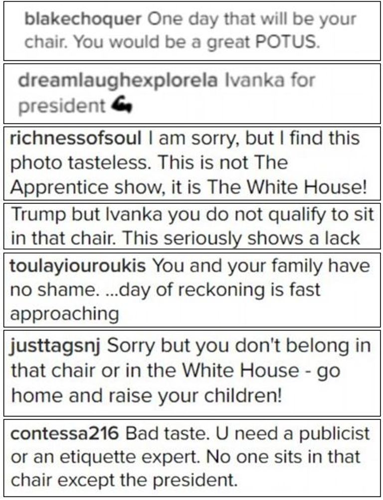 إيفانكا تجلس بالمكتب البيضاوي