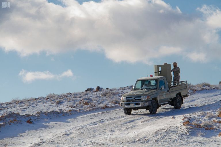 ثلوج في تبوك بالسعودية