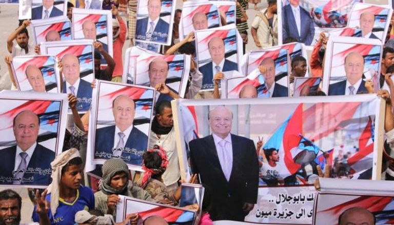 جانب من الاحتفالات بالرئيس اليمني عبد ربه منصور هادي 