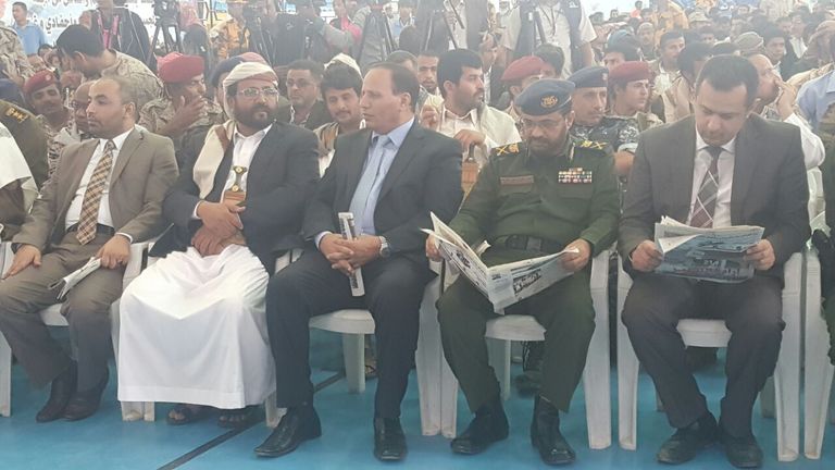 جانب من الاحتفالات بالرئيس اليمني عبد ربه منصور هادي