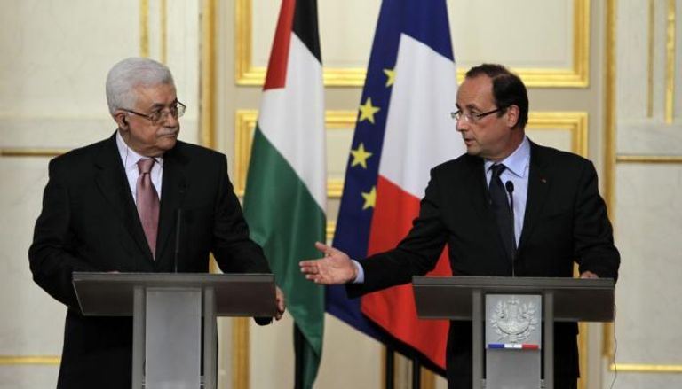 الرئيسان الفرنسي والفلسطيني