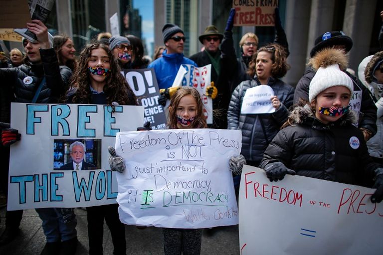 جانب من المظاهرات فى نيويورك 