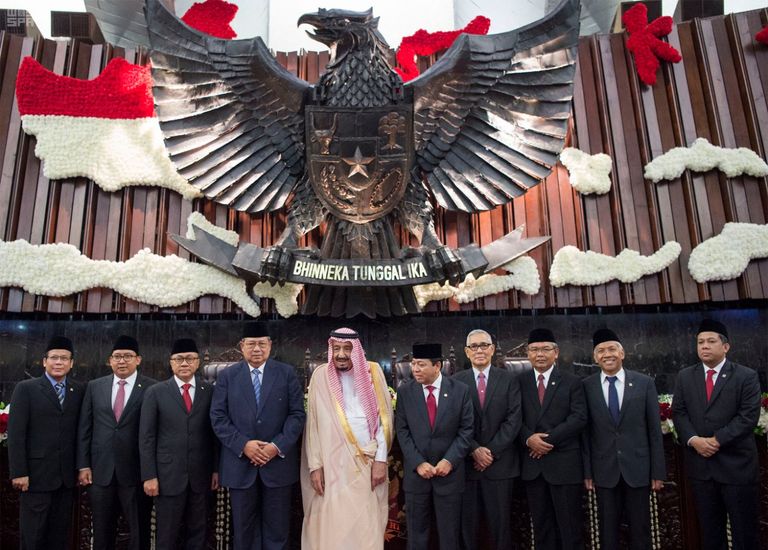 صورة من وكالة الأنباء السعودية واس كلمة العاهل السعودي أمام برلمان إندونيسيا