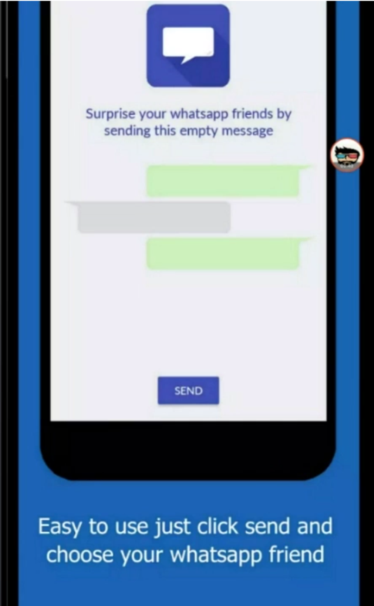 رسالة فارغة عبر تطبيق واتساب