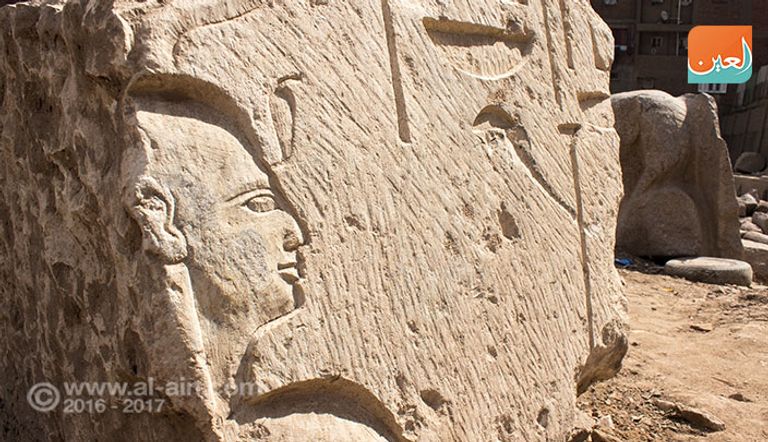 عملية انتشال الجزء الأخير من تمثال رمسيس الثاني