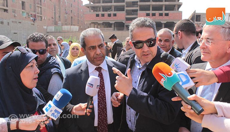 عملية انتشال الجزء الأخير من تمثال رمسيس الثاني