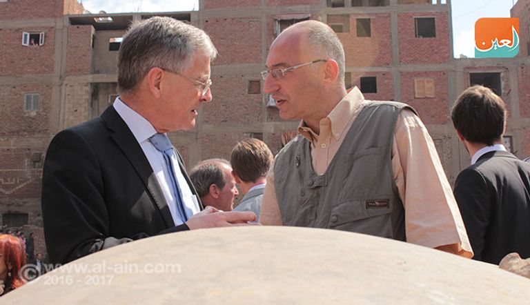 عملية انتشال الجزء الأخير من تمثال رمسيس الثاني