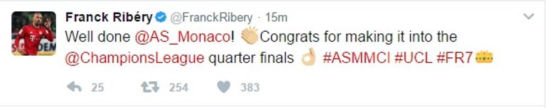 تغريدة ريبيري جوارديولا - ريبيري