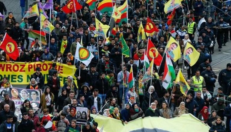 جانب من  مظاهرات الأكراد في ألمانيا - رويترز