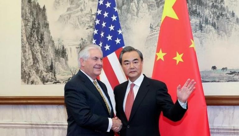 وزيرا خارجية الولايات المتحدة والصين في بكين (رويترز)