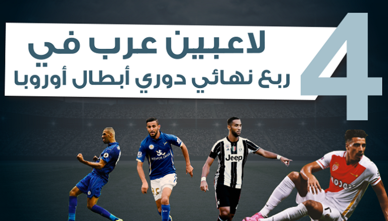 4 لاعبين عرب في ربع نهائي دوري الأبطال