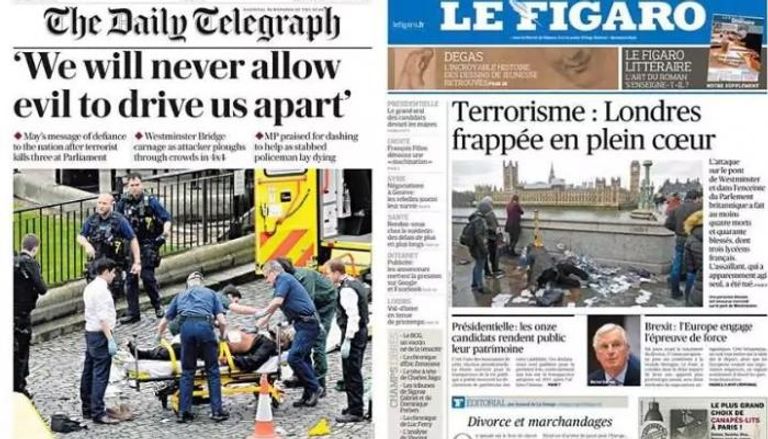 أخبار الهجوم الإرهابي تصدرت الصفحات الأولى لصحف العالم