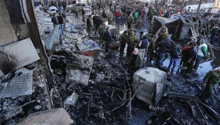 مشهد لتفجير استهدف دمشق