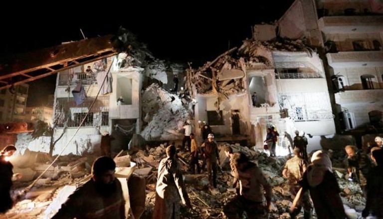 منازل مدمرة في غارة جوية سابقة بسوريا (أرشيفية)