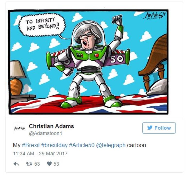 رسامو كاريكاتير يسخرون من تيريزا ماي