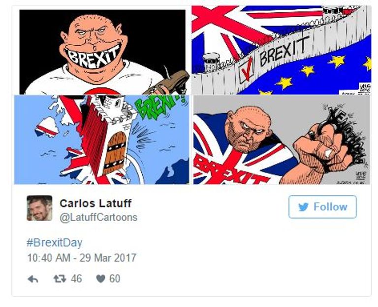 رسامو كاريكاتير يسخرون من تيريزا ماي