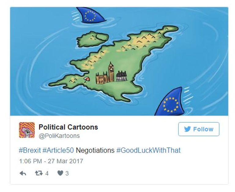 رسامو كاريكاتير يسخرون من تيريزا ماي