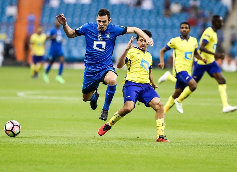 من مواجهة الهلال والنصر فرحة الهلال بالفوز