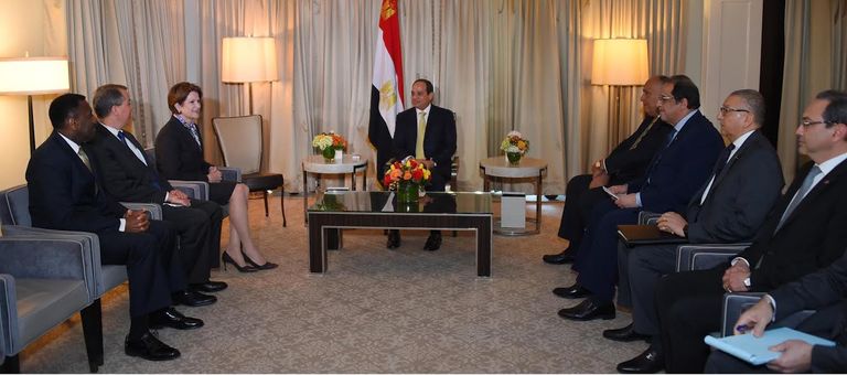 السيسي خلال اللقاء مع رئيس البنك الدولي