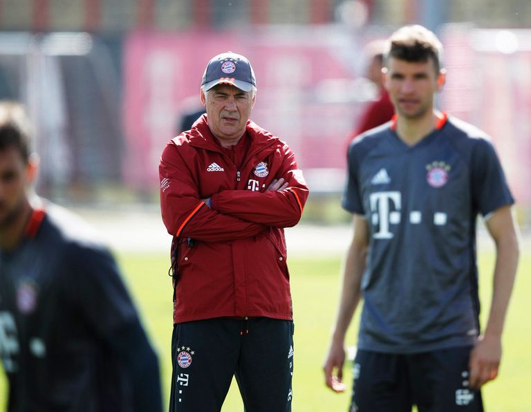 صورة لأنشيلوتي من المؤتمر الصحفي