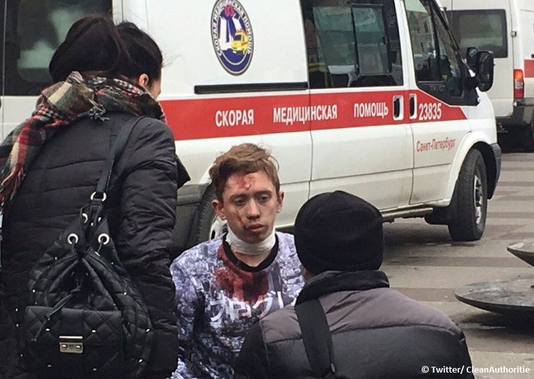 موقع انفجار محطة المترو بروسيا