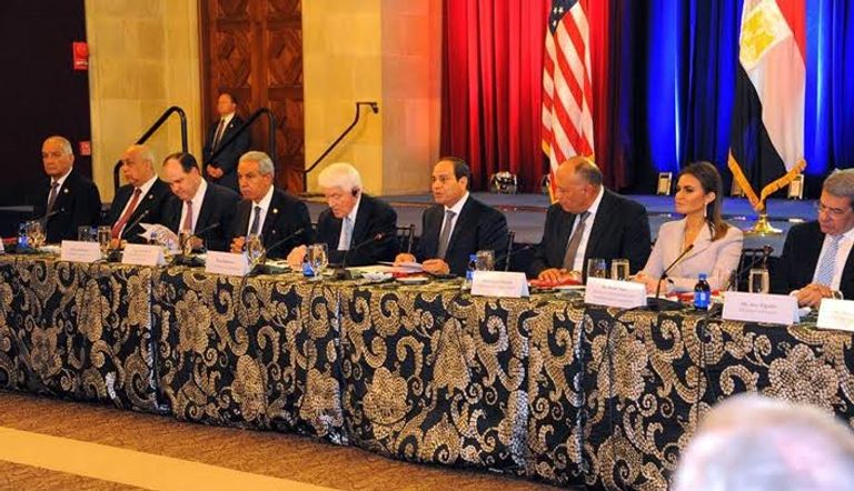 السيسي يلتقى مستثمرين أمريكيين..الصورة من صفحة متحدث الرئاسة المصرية