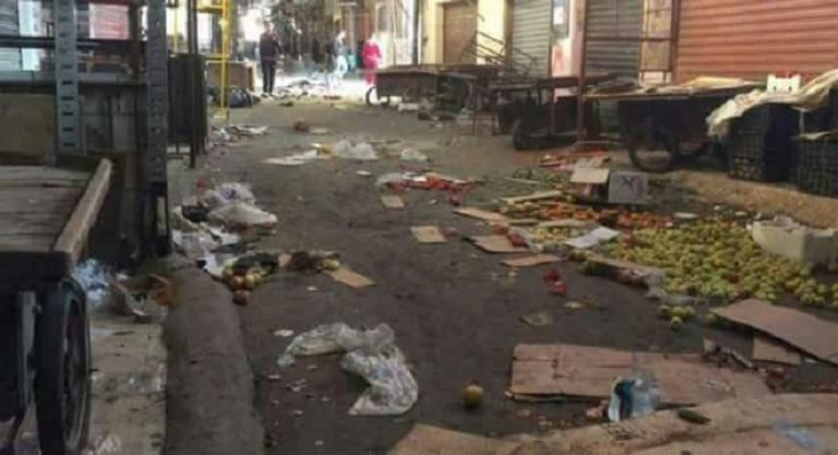 عربـة إسعاف قريبة من موقع الاشتباكات